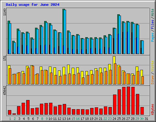 Daily usage for June 2024