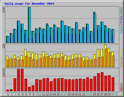 Daily usage for November 2024