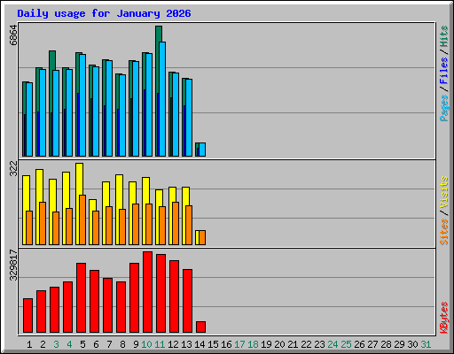 Daily usage for January 2026