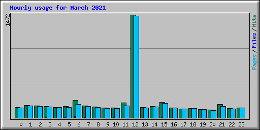 Hourly usage for March 2021