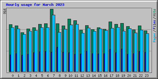 Hourly usage for March 2023