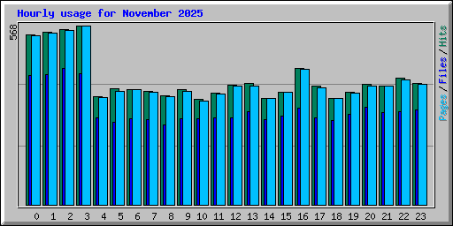 Hourly usage for November 2025