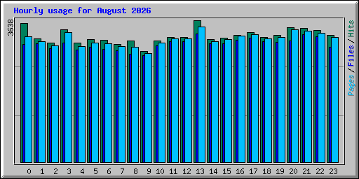 Hourly usage for August 2026